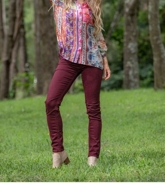 Womens burgundy cheap jeggings