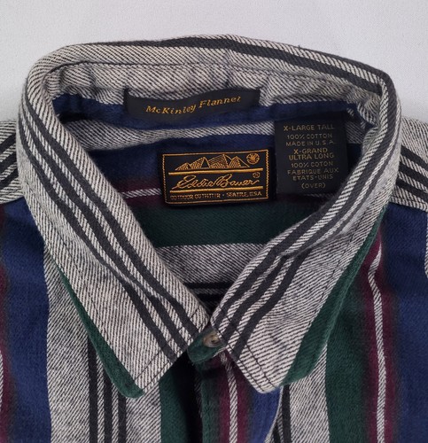 Eddie Bauer McKinley Flannel Button Up Shirt Serape Blanket Made USA Mens XLT - Picture 2 of 7