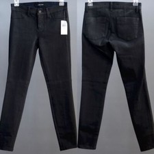 J Brand Skinny Jeans Leggings Navy Cool Black Coated Denim Sheen NWT 216 24