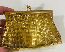 Whiting  Davis Vintage Radiant Gold Mesh Bag/Coin Purse With Kiss Lock