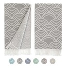 Kitchen Towels Decorative Set of 2, Turkish Hand Towels for Gray Waves