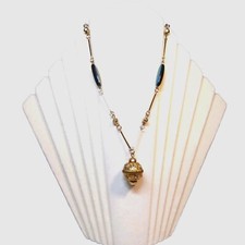 Art. 48 Collana Color Metallico Lunga cm 80 con Pendente New Old Stock