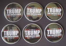 Trump 2024 Lot of 6 "Take America Back" Buttons Made in the USA! FREE SHIP!