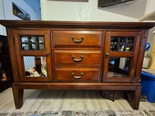 buffet cabinet hard wood dark brown