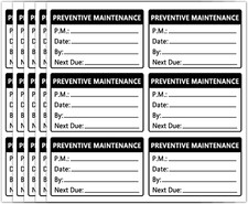 Preventative Maintenance Stickers 3X2 Inch Adhesive Vinyl Labels 200 Pcs New