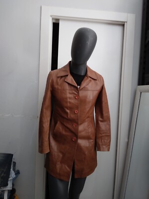 Bata Jacket In Genuine Leather Used Woman Terra Cotta Size 44 Xyc1064L