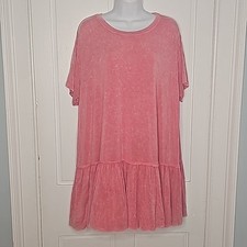Easel Womens Dress M Pink Mineral Washed Resort Boho Casual Summer Beach Relaxed