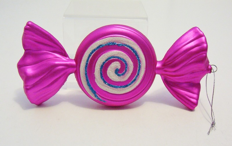 Christmas Ornament Wrapped Candy Theme Pink Wrapped Candy