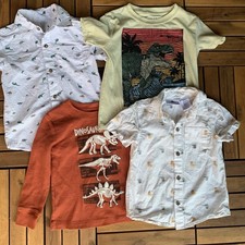 Boys Mixed Dinosaur Tee shirts Sz 3t Tommy Bahama Button Up Long Sleeve