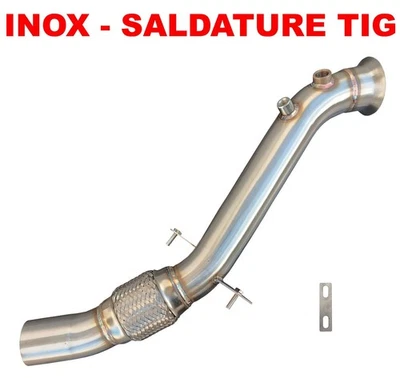 HOUSE TUNING DOWNPIPE DEKAT TUBO INOX RIMOZIONE DPF BMW SERIE 1 3 E81 E82 E87 E88 N47 D20 T8