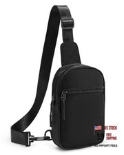 Small Sling Bag for Women and Men, Crossbody Bags Trendy Fanny Packs A01 Black