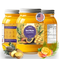 Sea Moss Chia Hemp Flax Superfood Gel – Mango Pineapple Super Mix High Iodine