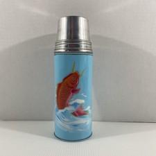 Vintage Chinese Tea Thermos Aluminum and Glass