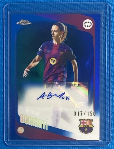 2025-26 Topps Chrome Aitana Bonmati Auto 018/150 Blue Refractor UEFA Women's