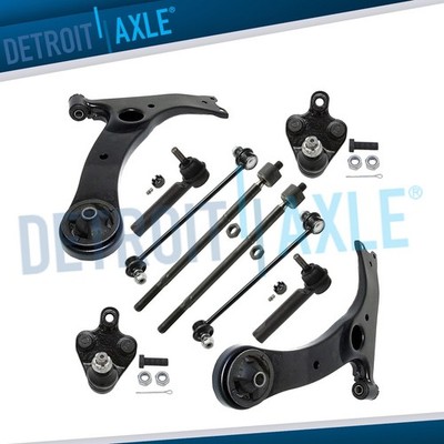 Front Lower Control Arms Sway Bars Tie Rods for 2009-2013 Toyota Corolla Matrix