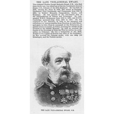 Vice Admiral Charles Joseph Roderick Ewart - Antique Print 1884