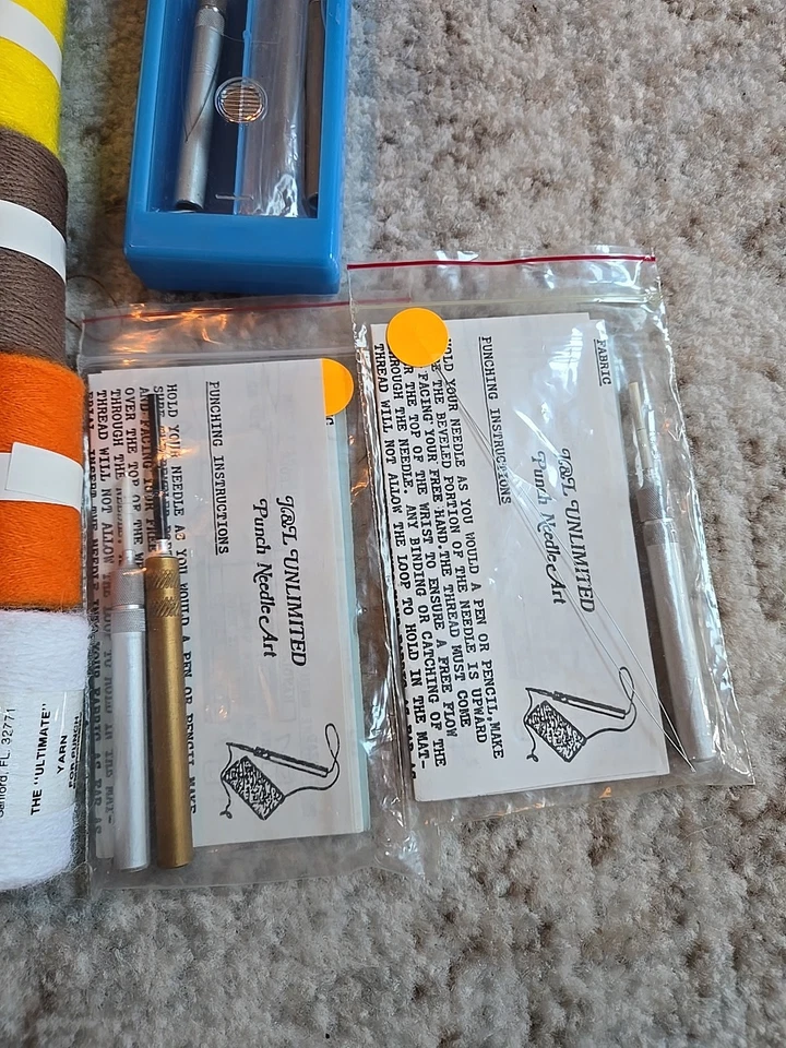 Lot 150+ Punch Embroidery Yarn Thread Mixed Colors Partial Rolls & Tools Needle - Image 4 of 4