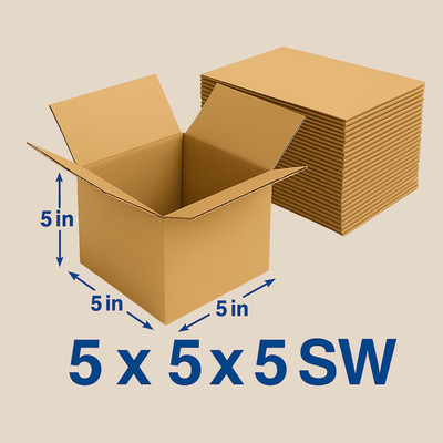 50 Pack 5x5x5 32ECT Corrugated Shipping Boxes| Cardboard Mailing Packing Cartons
