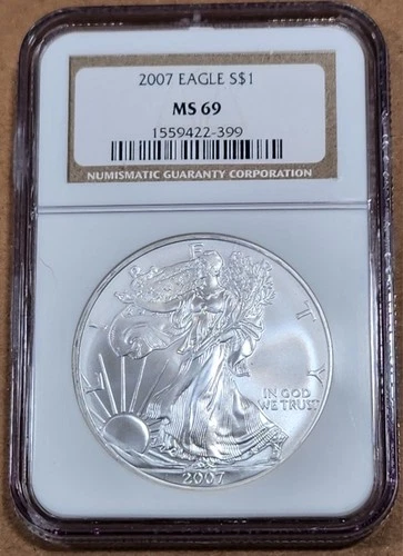 New Listing2007 American Silver Eagle NGC MS69 1oz Beautiful Coin!