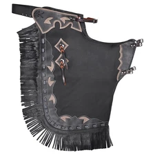 HILASON Adult Pro Rodeo Bronc Bull-Riding Genuine Leather Chinks | Handmade