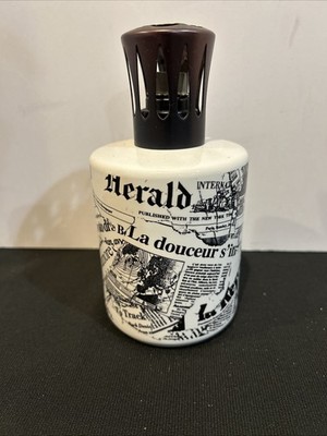 Lampe Berger porcelain fragrance lamp oil diffuser Newspaper Missing Cap