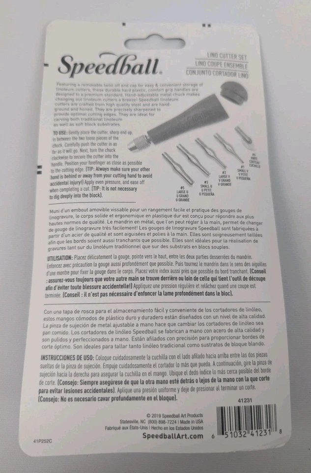 Speedball HU41231 Linoleum Cutter Set (6 Piece) Red Brand New - Image 2 of 3