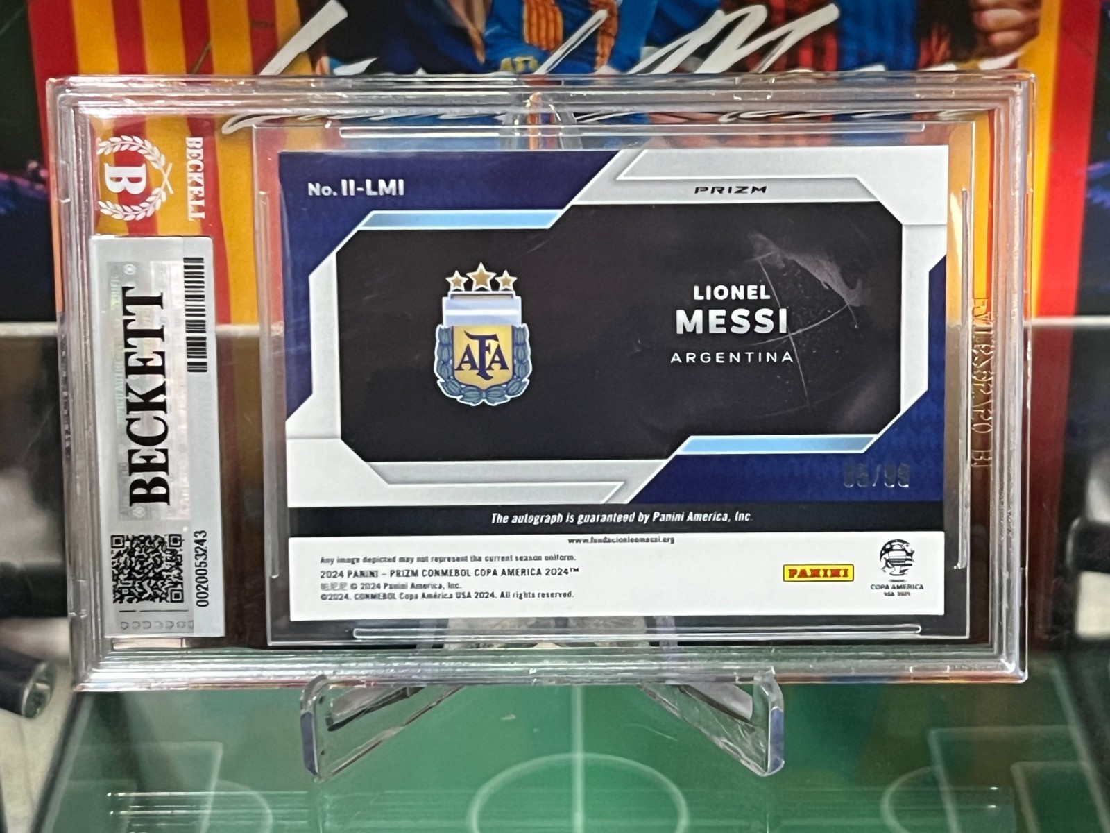2024 Prizm Copa America Lionel Messi International Ink Silver /99 BGS 9 Auto 10 view 8