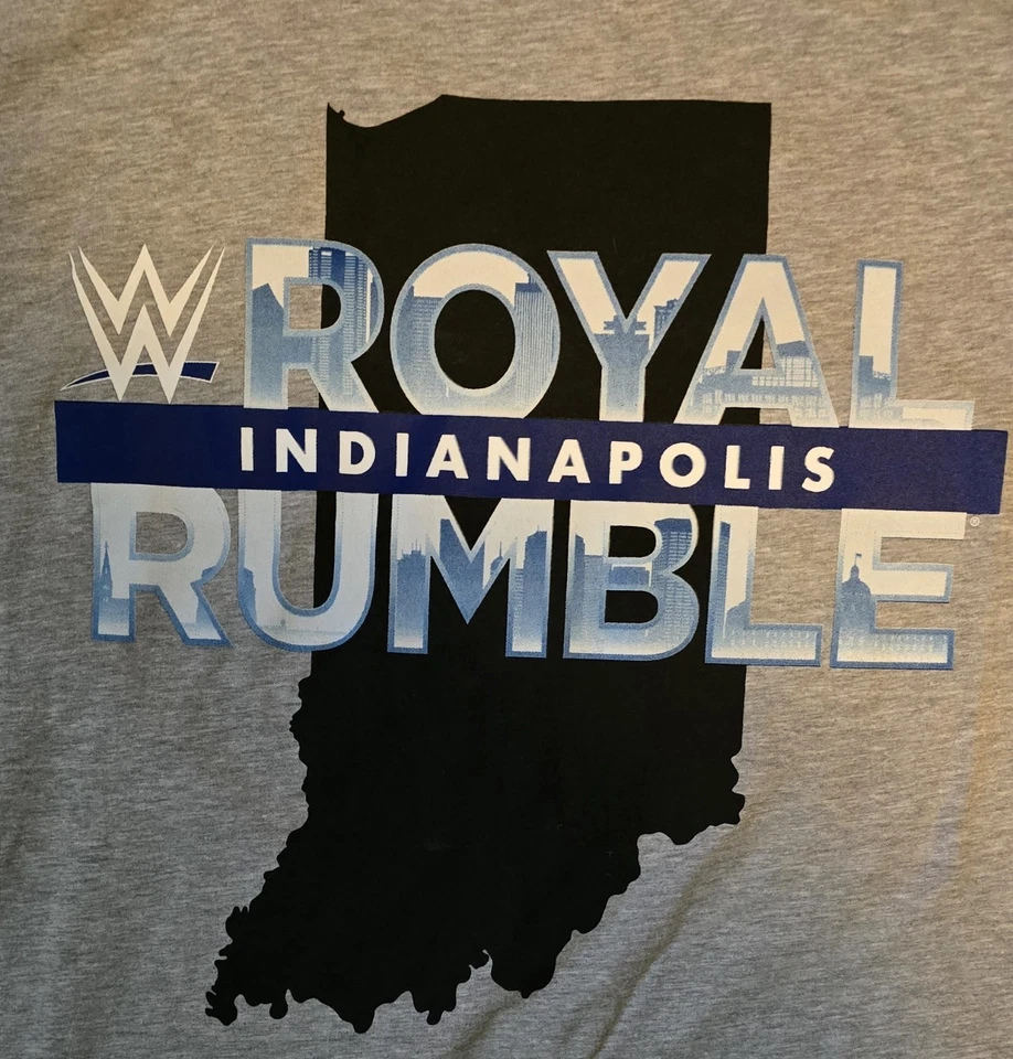 WWE Rpyal Rumble 2025 Indianapolis Mitchell & Ness 男式 2XL 码 T 恤全新 — 第 2/4 张图片