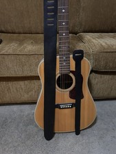   Black Plain  Custom Leather Guitar   Strap Hand Tooled and Made in the USA