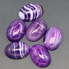 10pcs 18x25mm Natural Purple Agate Stone Oval CAB CABOCHON DIY Jewelry No Holes