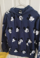 Disney Hoodie Vintage Mickey Mouse Navy Blue Pull Over Size M womens new Y2K