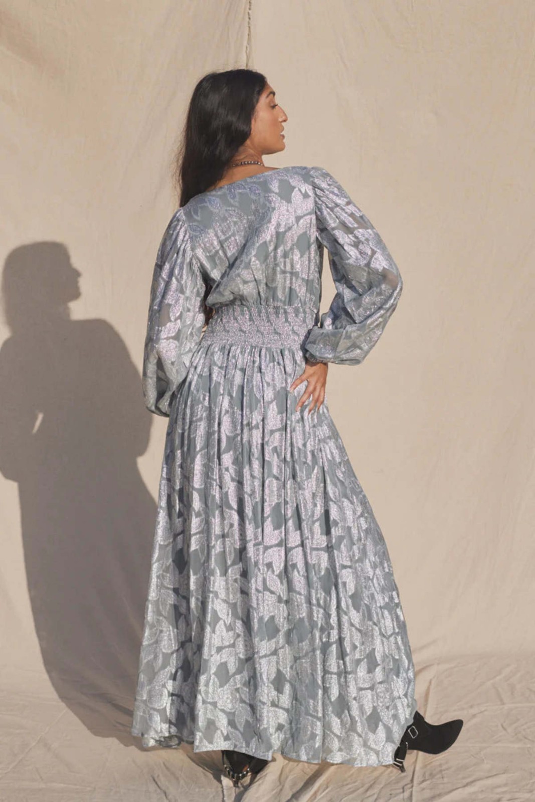 NEW SOLD OUT Free People Jen's Pirate Booty Rising Star Lapis Maxi Dress NWT M image 5