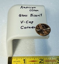 1 pc. Gloss Biscuit: V Cap Corner Ceramic Trim Tile, Countertop Edging, A.O. NEW