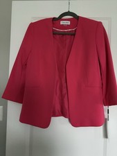 Calvin Klein Pink Open Blazer Jacket Lined Long Sleeve Size 8 Women