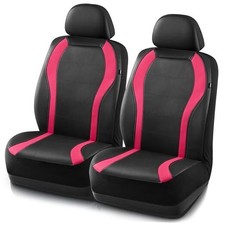 Leather Car Seat Covers, Premium Automotive Waterproof Two Front HotPink