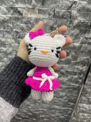 Hello Kitty Amigurumi  Schlüsselanhänger Handmade with Love   Neu