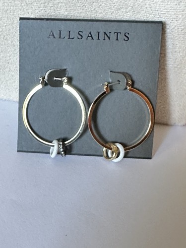ALLSAINTS ALL SAINTS goldfarbene Rondelle CZ Pave Multi Ring Creolen - Bild 1 von 5