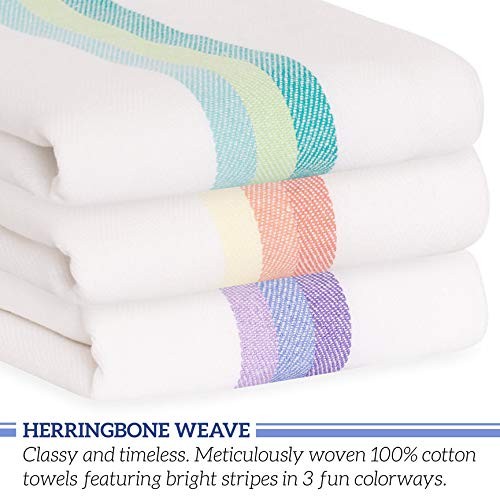 GREEN LIFESTYLE Kitchen Dish Towels Set of 12-Tea Towels 100% Cotton. Large D...