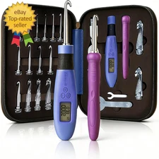 Crochet Hook with 18 Different Size for Stitch Row Counter Light Interchangeable