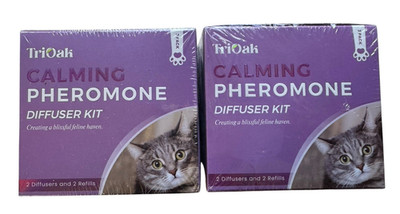 Lot of 2 Calming Pheromone Diffuser Kits For Cats - 4 Diffusers & Refills