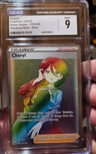 Cheryl Full Art Trainer 173/163 NM SWSH Hyper Rainbow Rare Pokemon - CGC 9 MINT