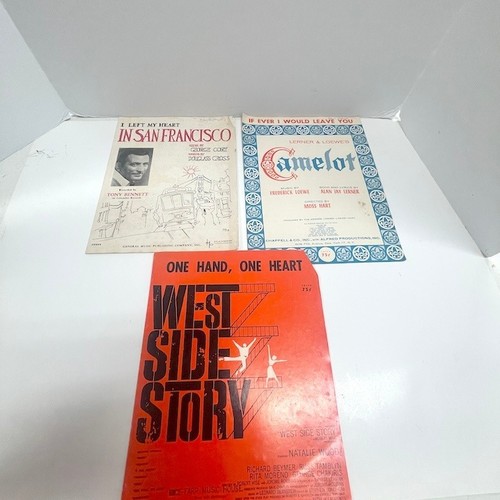 1950's and 1960's Vintage Classic Piano Sheet Music Folio Lot of 3