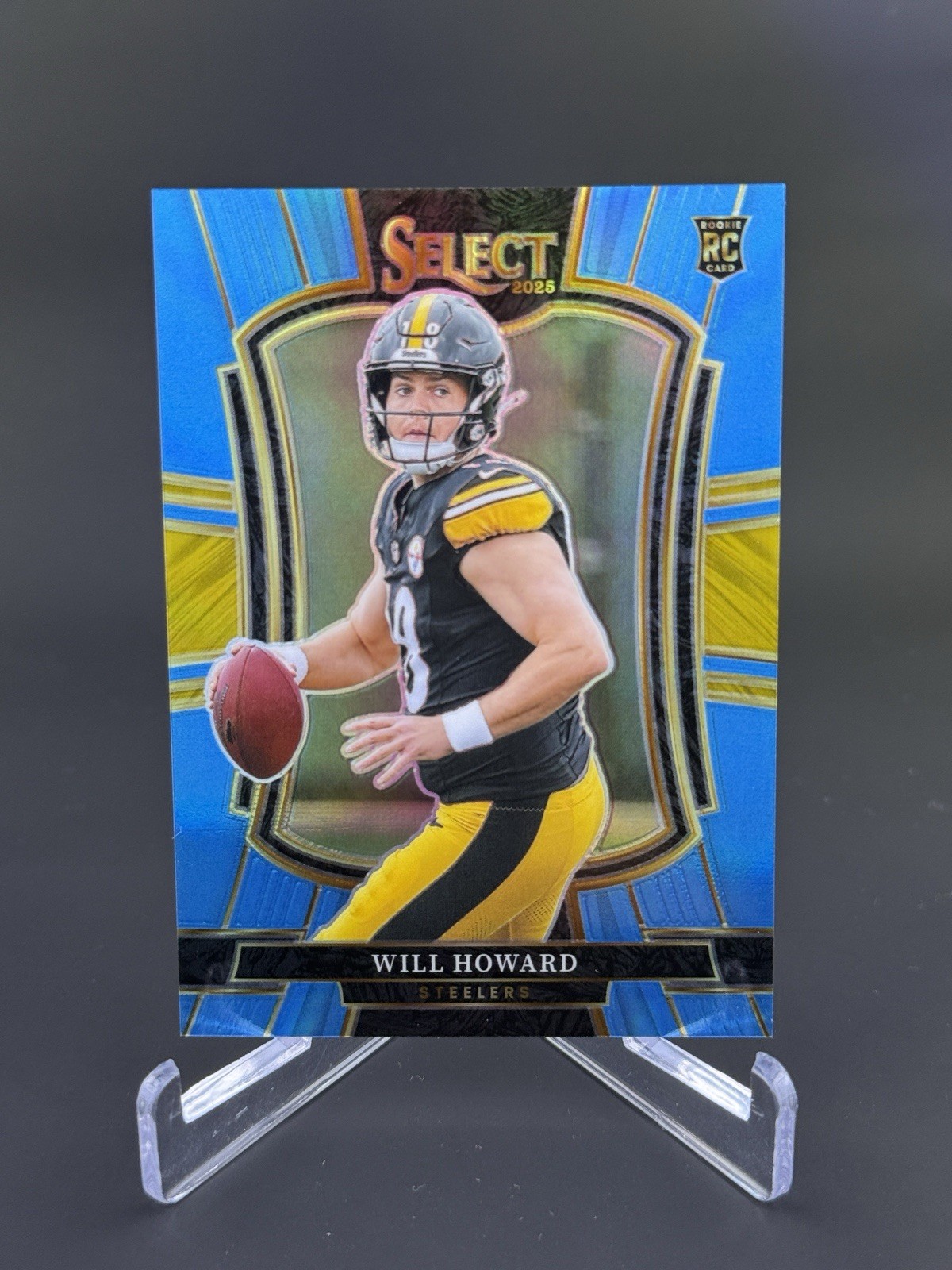 2025 Panini Select Will Howard Premier Level Light Blue /99 SP RC Steelers 