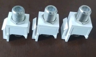 (3 Ct.)  Snap-In F-Type Insert Keystone Connector Module Coax Cable TV Wall Jack