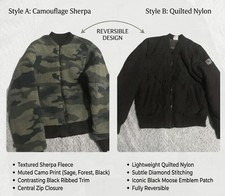 Abercrombie Kids Reversible Camo Sherpa Bomber Jacket 11/12