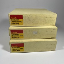 Lot Of 3 Kodak Carousel Transvue 140 Slide Projector Trays Original Boxes