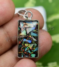925 Sterling Silver Pendant 3.50 Gm Rare Monarch Fire Opal Pendant Certified