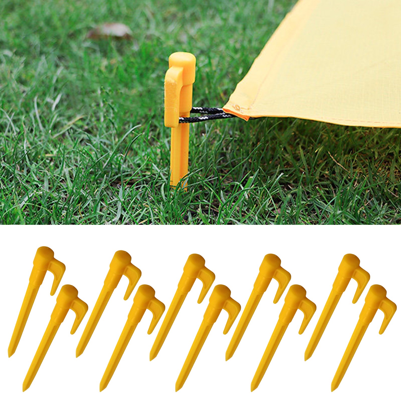 10Pcs Tent Ground Stakes Pegs Camping Soil Patio Gardening Heavy Duty Stake C