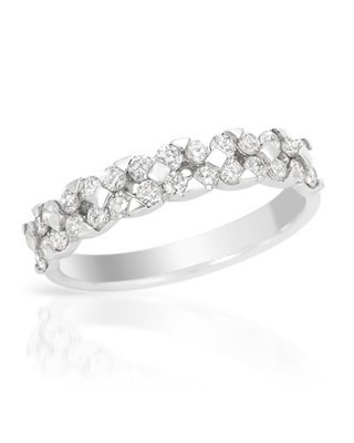 0,65 ctw im Labor gezüchteter Diamant 14k massives Gold Blume Jubiläumsring für Frauen 3 mm