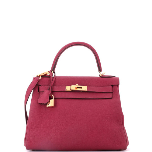 Hermes Kelly Handbag Red Togo with Gold Hardware 28